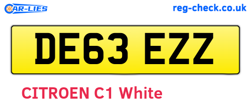 DE63EZZ are the vehicle registration plates.