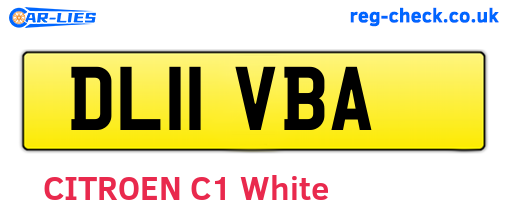 DL11VBA are the vehicle registration plates.
