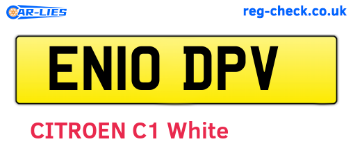 EN10DPV are the vehicle registration plates.