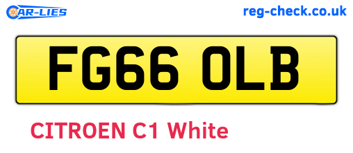 FG66OLB are the vehicle registration plates.