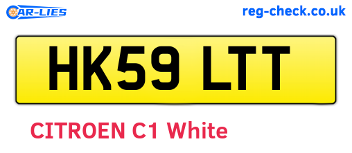 HK59LTT are the vehicle registration plates.