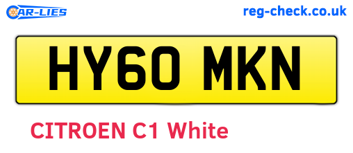 HY60MKN are the vehicle registration plates.