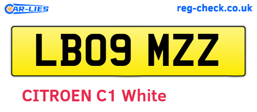 LB09MZZ are the vehicle registration plates.