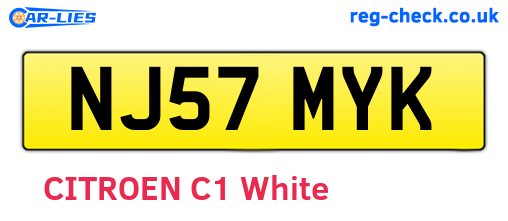 NJ57MYK are the vehicle registration plates.