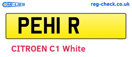 PEH1R are the vehicle registration plates.