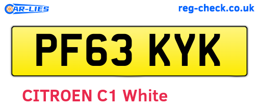PF63KYK are the vehicle registration plates.