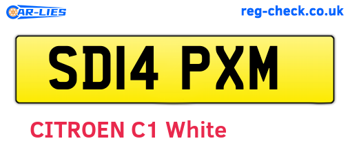 SD14PXM are the vehicle registration plates.