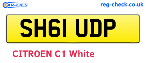 SH61UDP are the vehicle registration plates.
