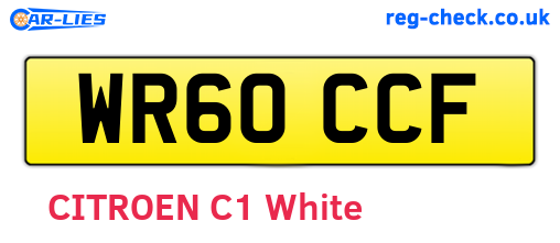 WR60CCF are the vehicle registration plates.