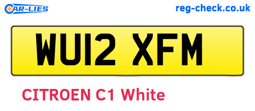 WU12XFM are the vehicle registration plates.