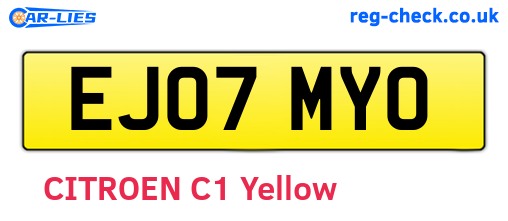 EJ07MYO are the vehicle registration plates.