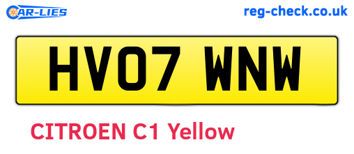 HV07WNW are the vehicle registration plates.