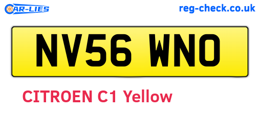 NV56WNO are the vehicle registration plates.