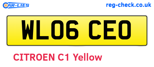 WL06CEO are the vehicle registration plates.