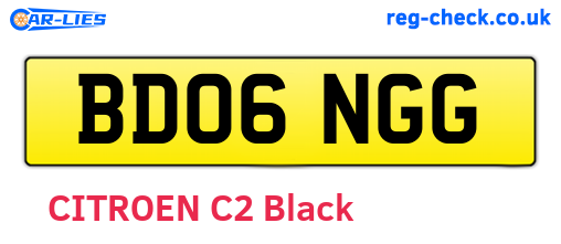 BD06NGG are the vehicle registration plates.