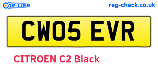 CW05EVR are the vehicle registration plates.