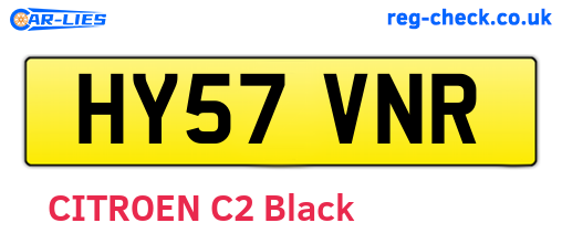 HY57VNR are the vehicle registration plates.