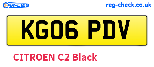 KG06PDV are the vehicle registration plates.