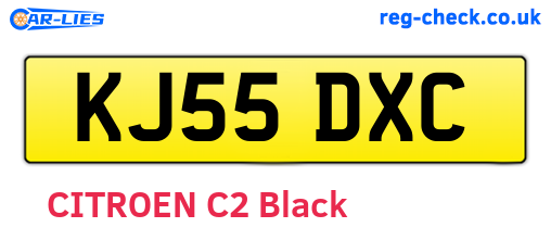 KJ55DXC are the vehicle registration plates.