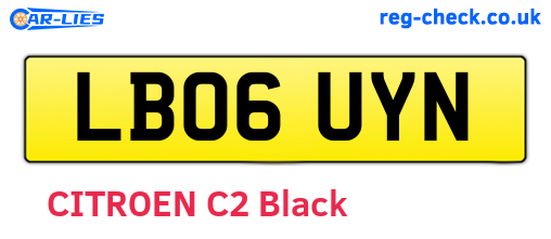 LB06UYN are the vehicle registration plates.