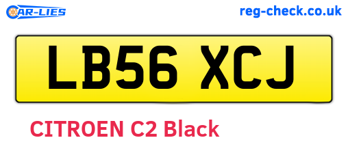 LB56XCJ are the vehicle registration plates.