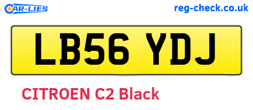 LB56YDJ are the vehicle registration plates.