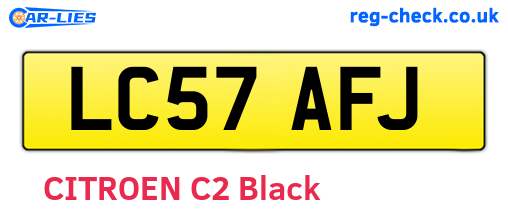 LC57AFJ are the vehicle registration plates.