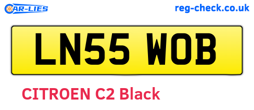 LN55WOB are the vehicle registration plates.