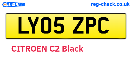 LY05ZPC are the vehicle registration plates.