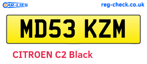 MD53KZM are the vehicle registration plates.