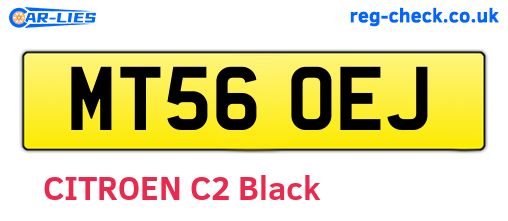 MT56OEJ are the vehicle registration plates.