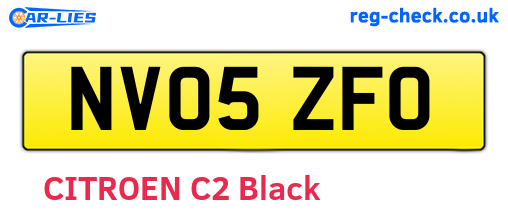 NV05ZFO are the vehicle registration plates.