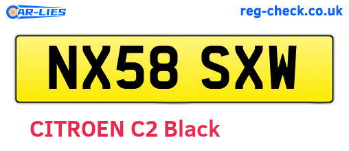 NX58SXW are the vehicle registration plates.