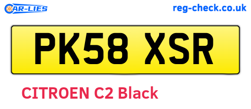 PK58XSR are the vehicle registration plates.