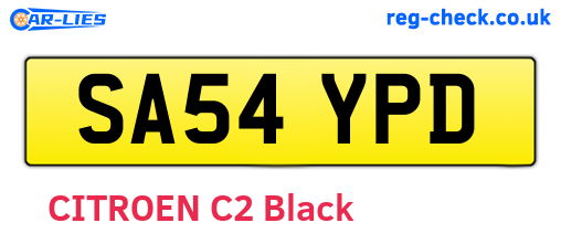 SA54YPD are the vehicle registration plates.