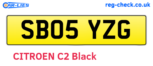 SB05YZG are the vehicle registration plates.
