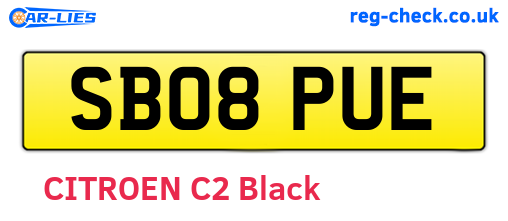 SB08PUE are the vehicle registration plates.