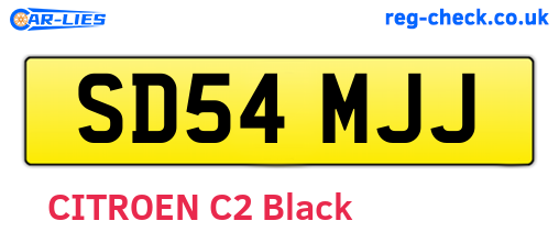 SD54MJJ are the vehicle registration plates.