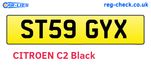ST59GYX are the vehicle registration plates.