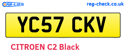 YC57CKV are the vehicle registration plates.