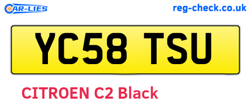 YC58TSU are the vehicle registration plates.