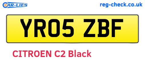 YR05ZBF are the vehicle registration plates.