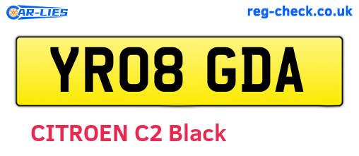YR08GDA are the vehicle registration plates.