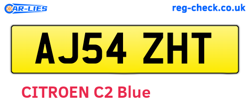 AJ54ZHT are the vehicle registration plates.
