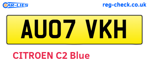 AU07VKH are the vehicle registration plates.