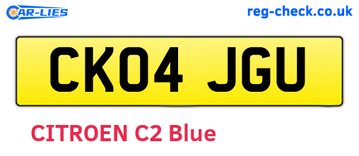 CK04JGU are the vehicle registration plates.