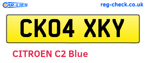CK04XKY are the vehicle registration plates.