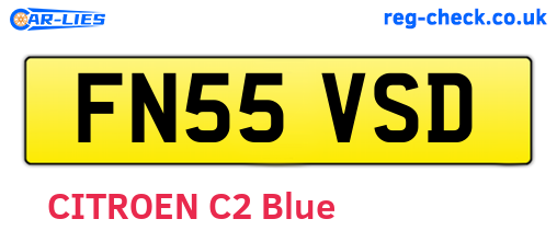 FN55VSD are the vehicle registration plates.