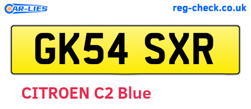 GK54SXR are the vehicle registration plates.