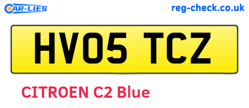 HV05TCZ are the vehicle registration plates.